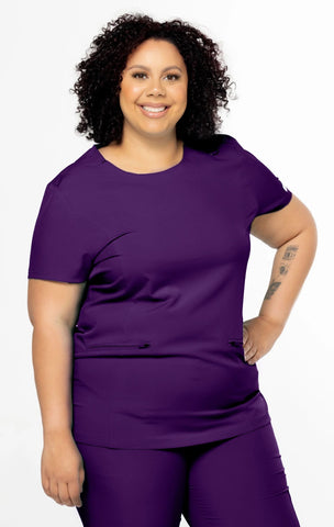 Comfort Purple Scrub Round Neck Top